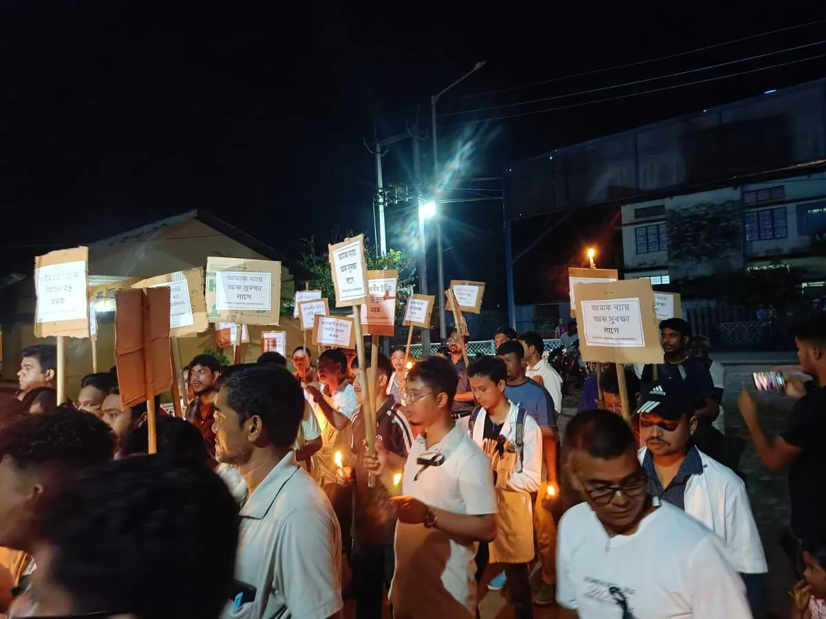 Assam Doctors Hold Candlelight March in Response to Tragic Kolkata Incident  